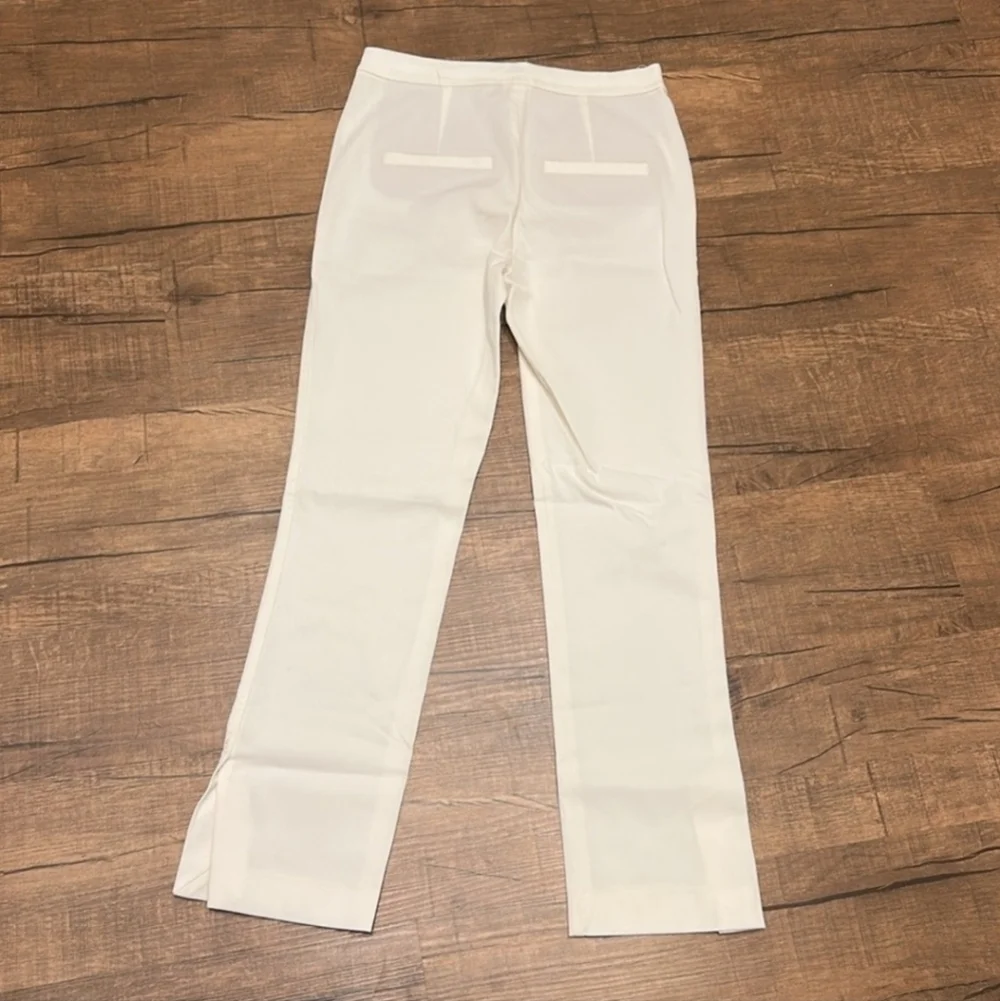 Zara ZW Collection White Tailored Stretch Ankle Cropped Pants NWT Size S